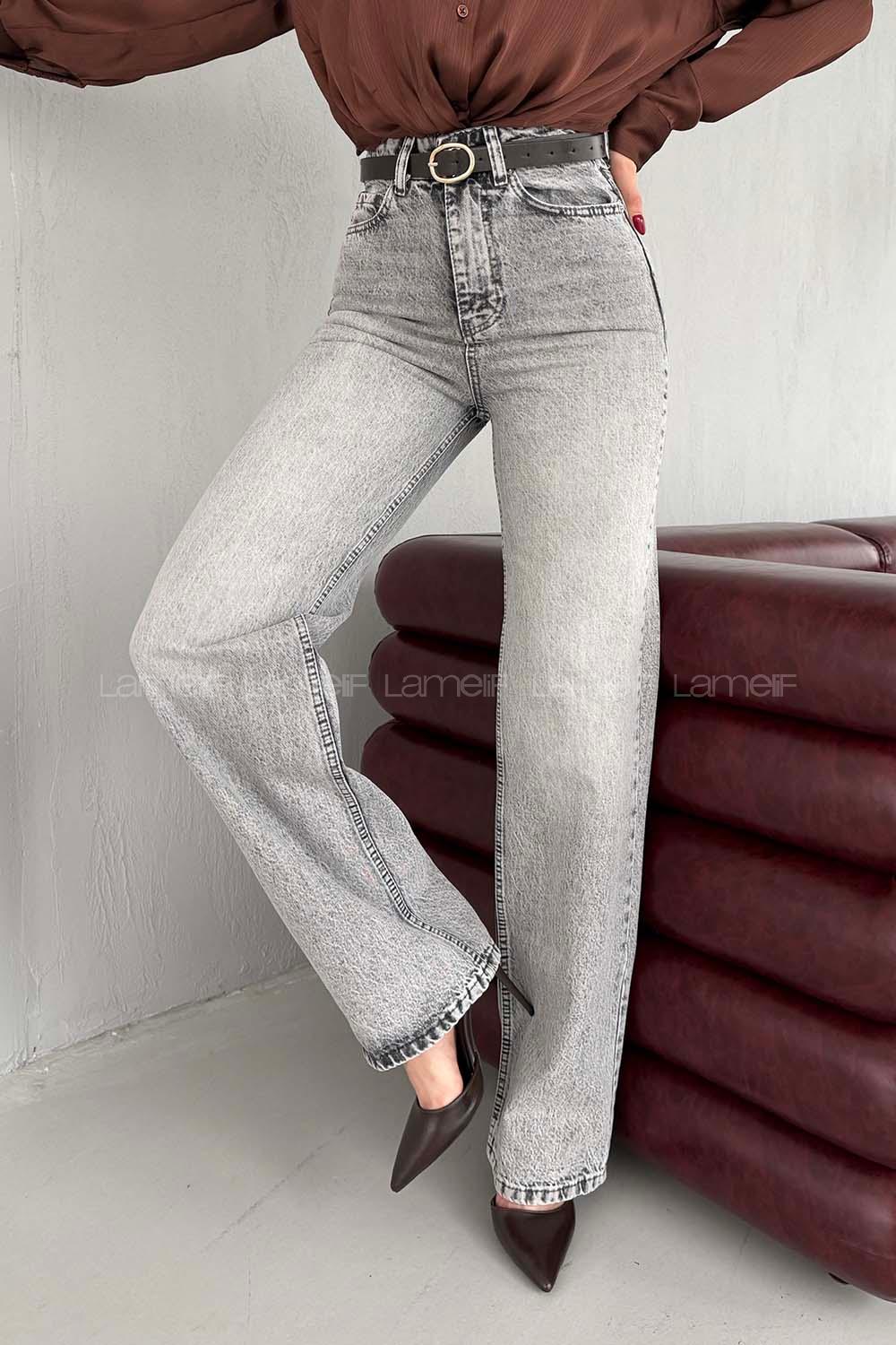 Light Grey Denim High Waist Denim Pants