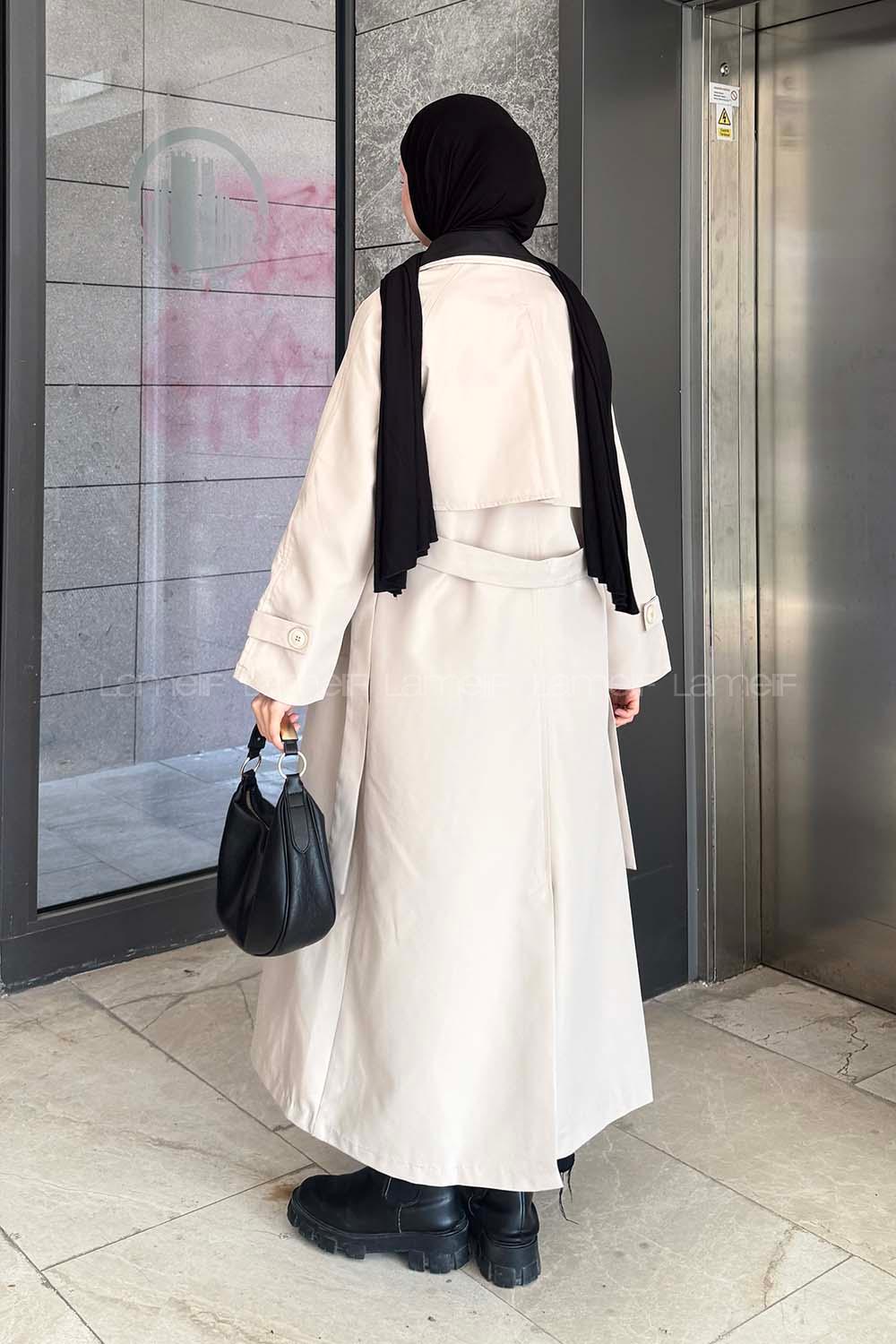 Lamelif Garnili Uzun Trenç Kum Beji