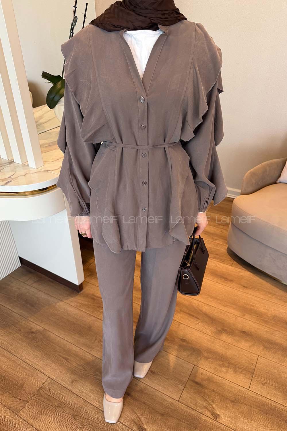 Mink Crew Neck Long Arm Oysho Regular Trousers Comfortable Suit