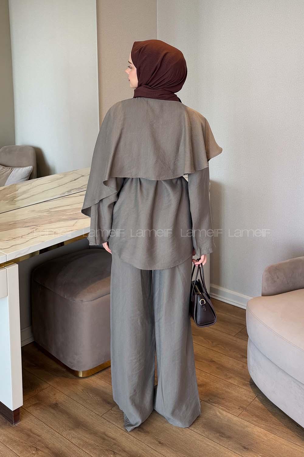 Mink Crew Neck Long Arm Tensel Regular Trousers Comfortable Suit