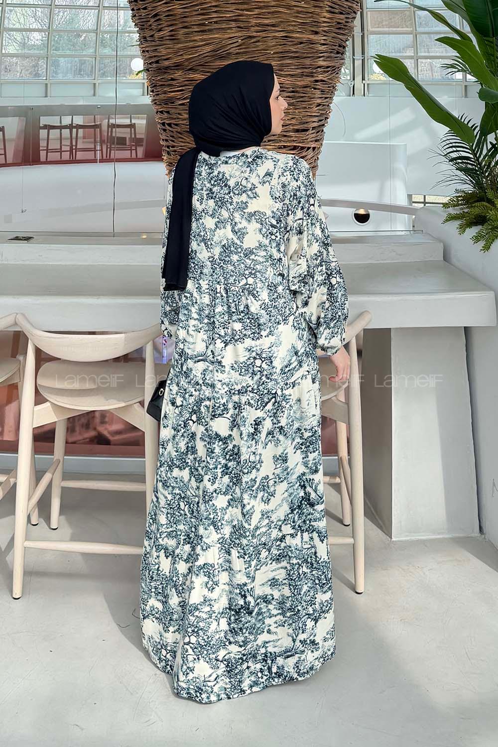 Lamelif Katleya Model Elbise Füme