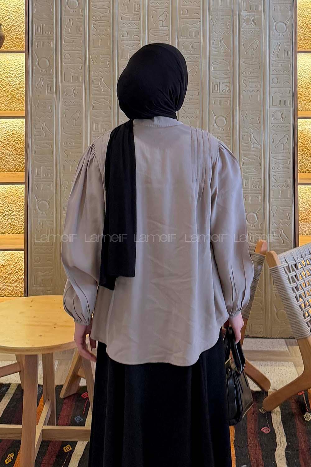 Stone Shirt Collar Long Arm Cotton Unprinted Shirt