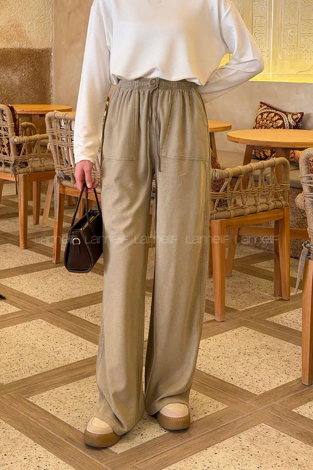 Mink Viscose Fabric High Waist Comfortable Pants