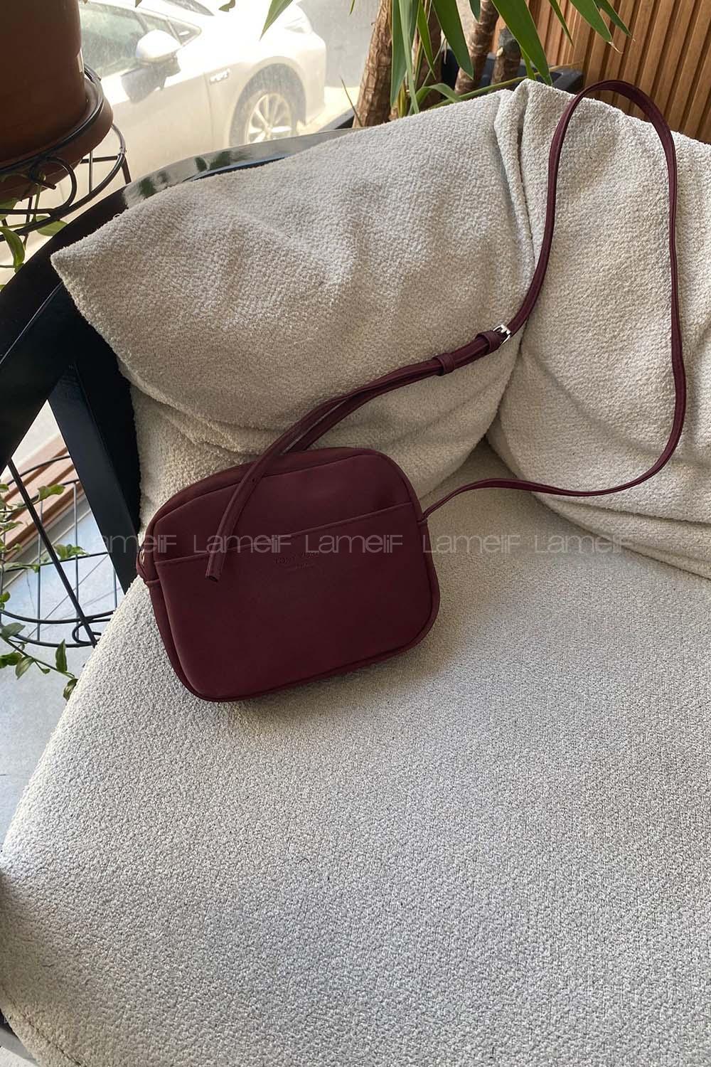 Lamelif Mini Urban Çapraz Askılı Çanta Bordo