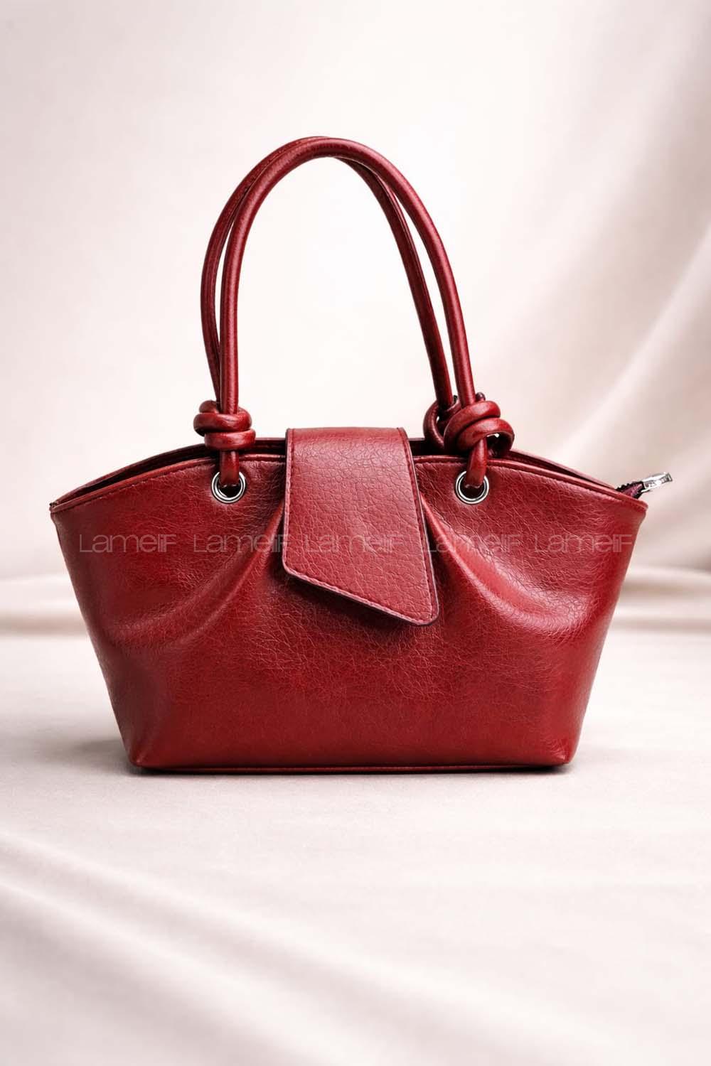 Lamelif Paris Kadın Pase Soft Deri Askılı Çanta Bordo