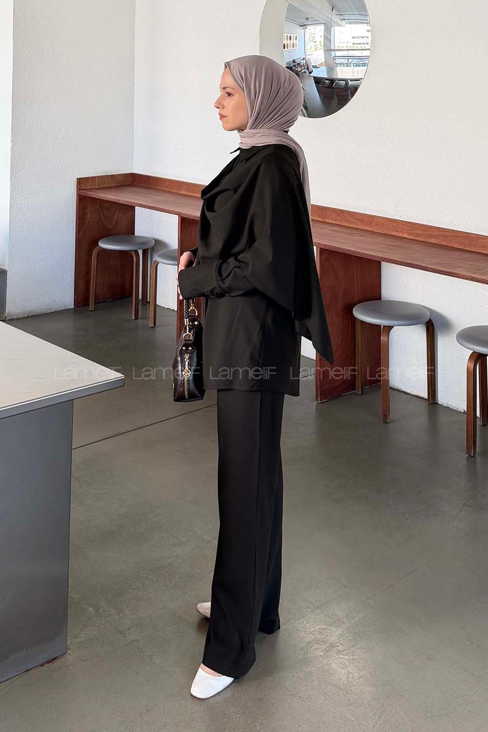 Bitter Brown Shirt Collar Long Arm Viscose Fabric Regular Trousers Material Suit