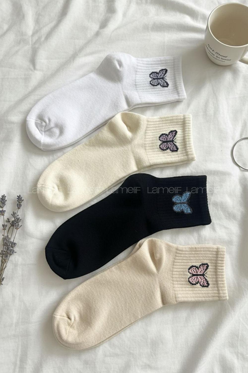 Lamelif 4lü Kelebek Çorap