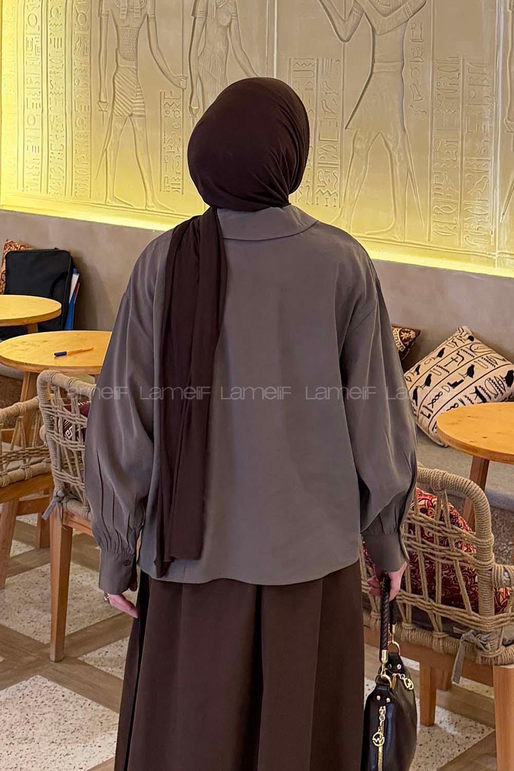 Lamelif Bebe Yaka Bağlamalı Tunik Haki