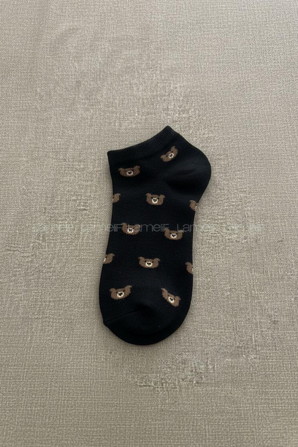 Lamelif Yıkamalı Penye Ayı Çorap