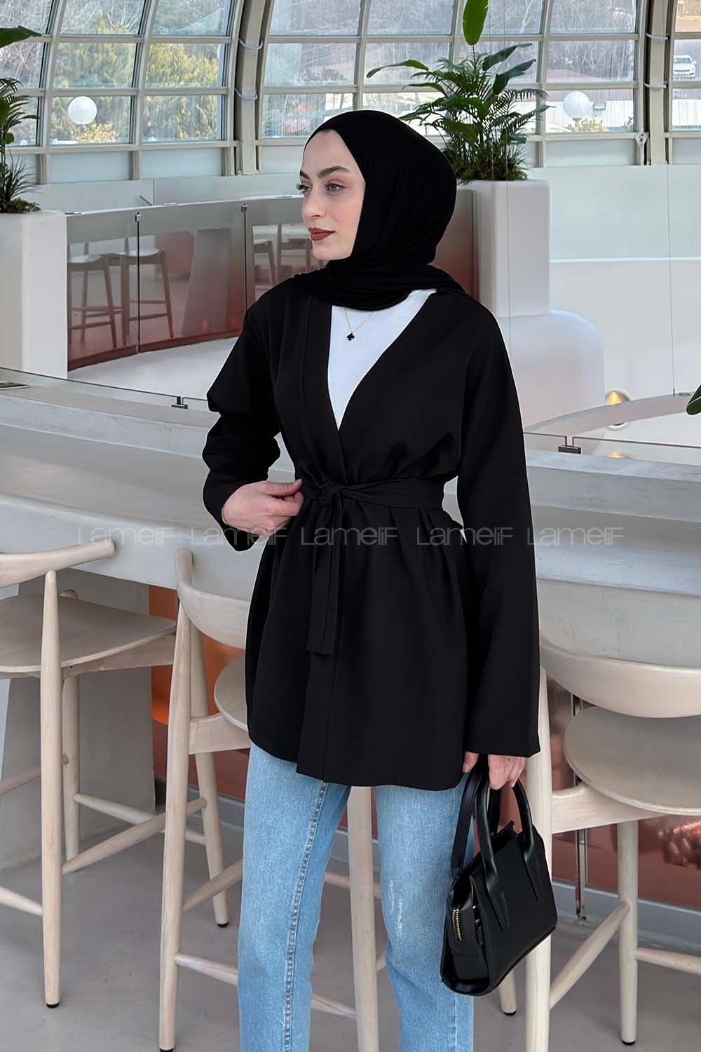 Black Long Arm Atlas Straight Kimono