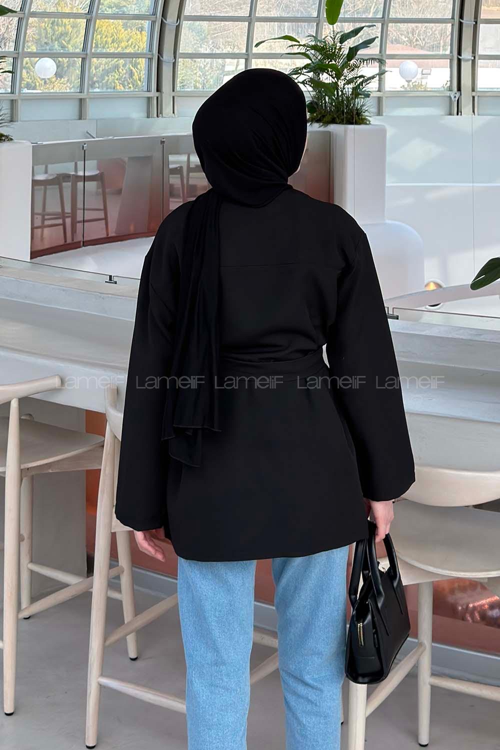 Black Long Arm Atlas Straight Kimono