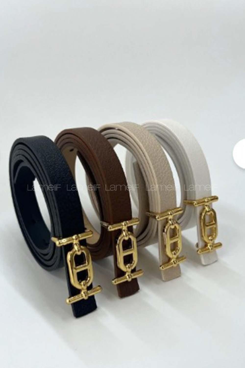 Lamelif  4 lü Gold Tokalı İnce Kemer, Pantolon Kemeri, Gömlek Kemeri, Ceket Kemeri