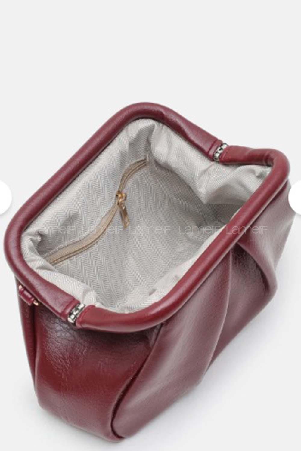 Lamelif Clutch Form Uzun Askılı Degas Kadın Çanta Bordo