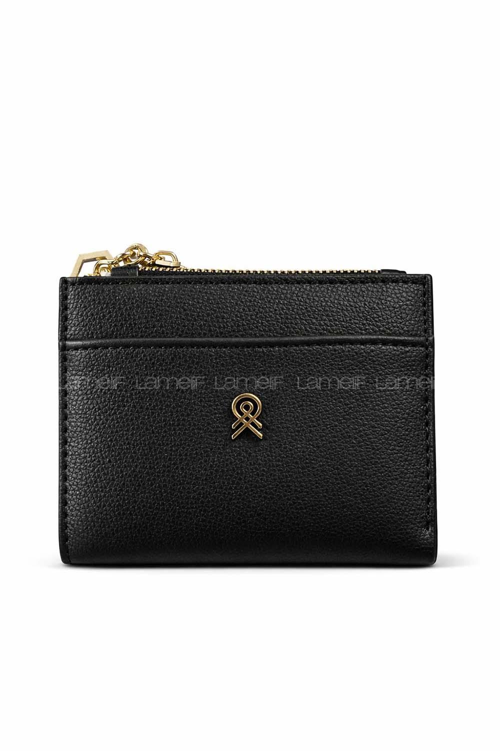 Lamelif Gold Aksesuarlı Cüzdan Siyah