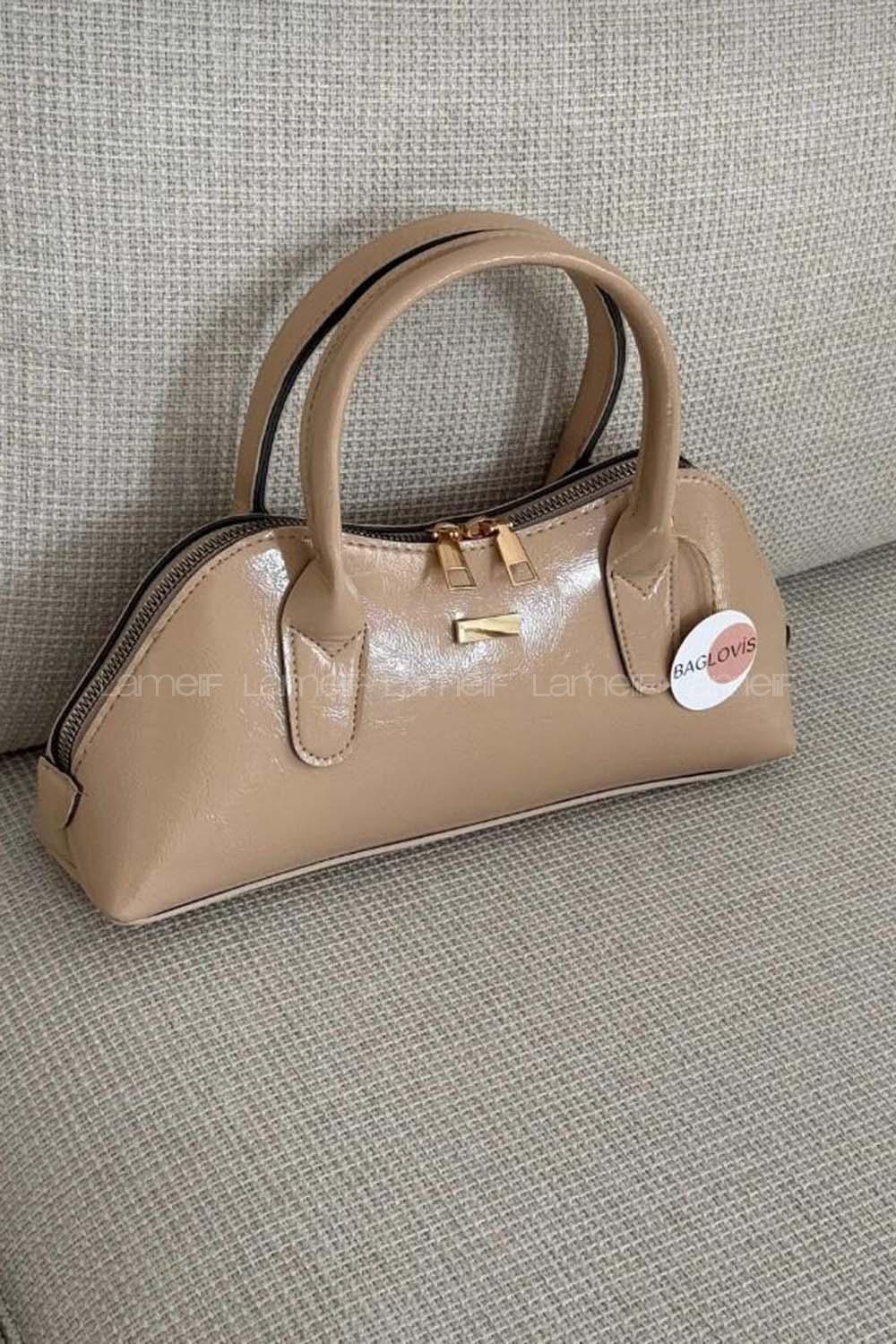 Lamelif Gold Detaylı Kadın El Ve Omuz Çantası Bej