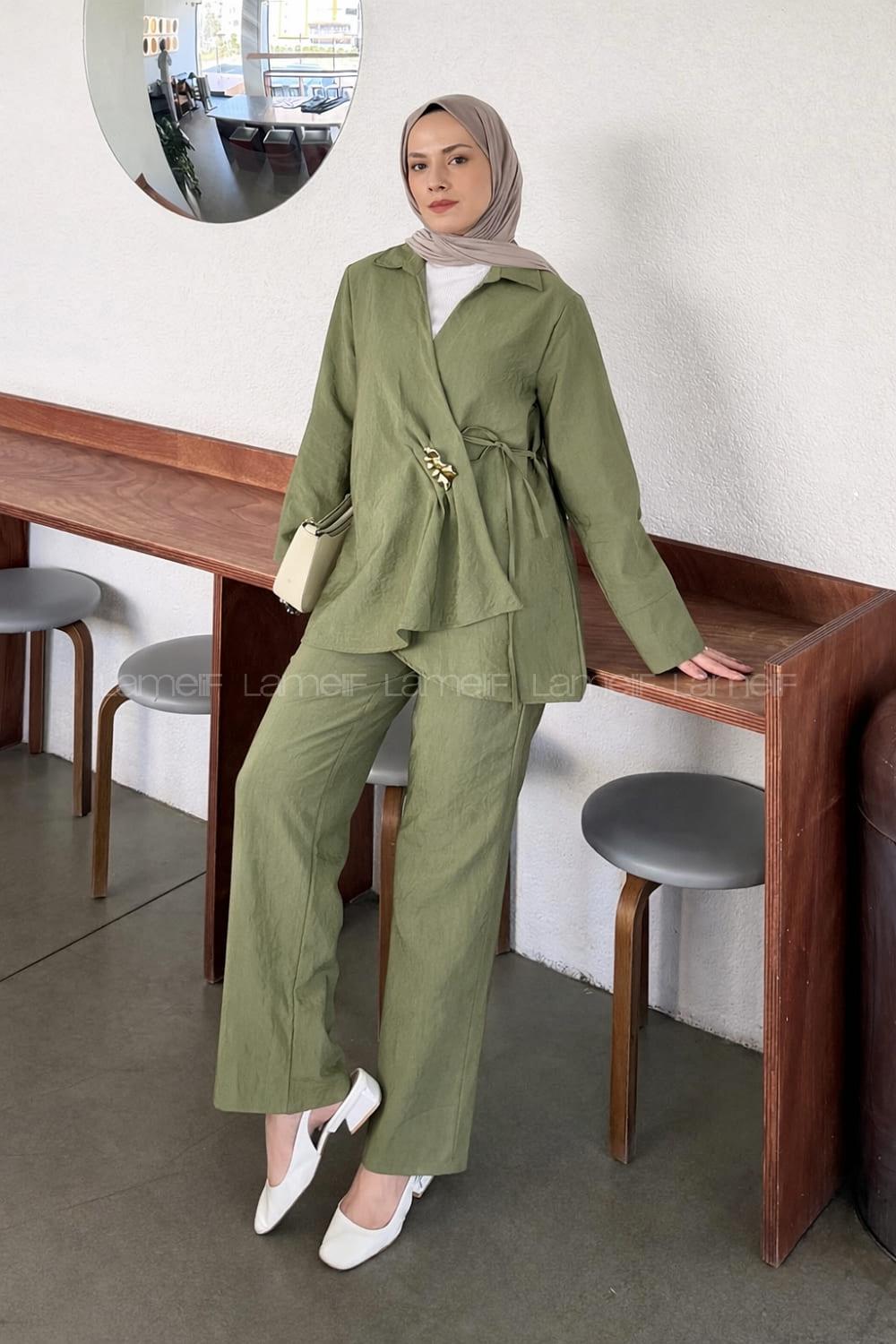 Khaki Shirt Collar Long Arm Ayrobin Regular Trousers Comfortable Suit