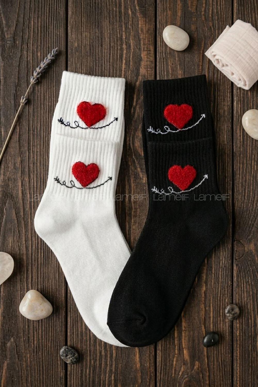 Lamelif 2li İhracat Tüylü Tenis Çorap