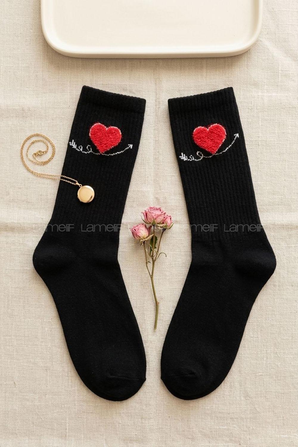 Lamelif 2li İhracat Tüylü Tenis Çorap