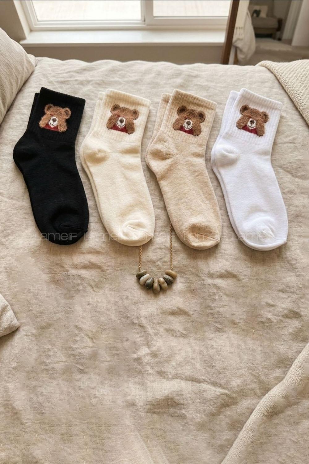 Lamelif 4lü Tüylü Ayı Çorap