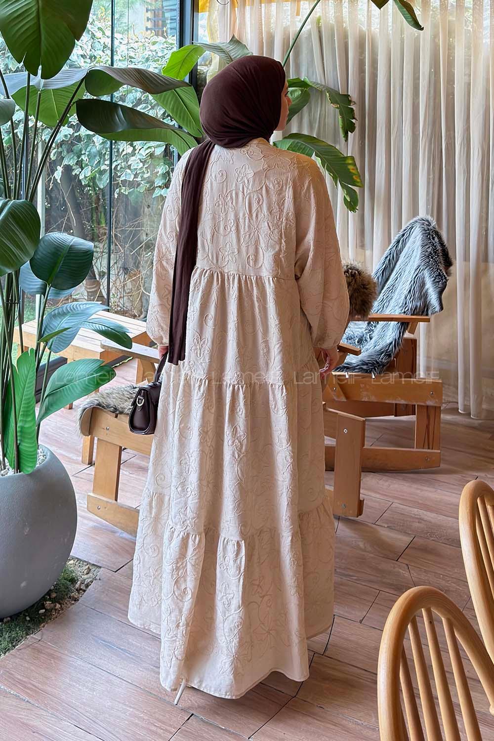 Stone V Neck Cotton Fabric Polyester Printed Dresess