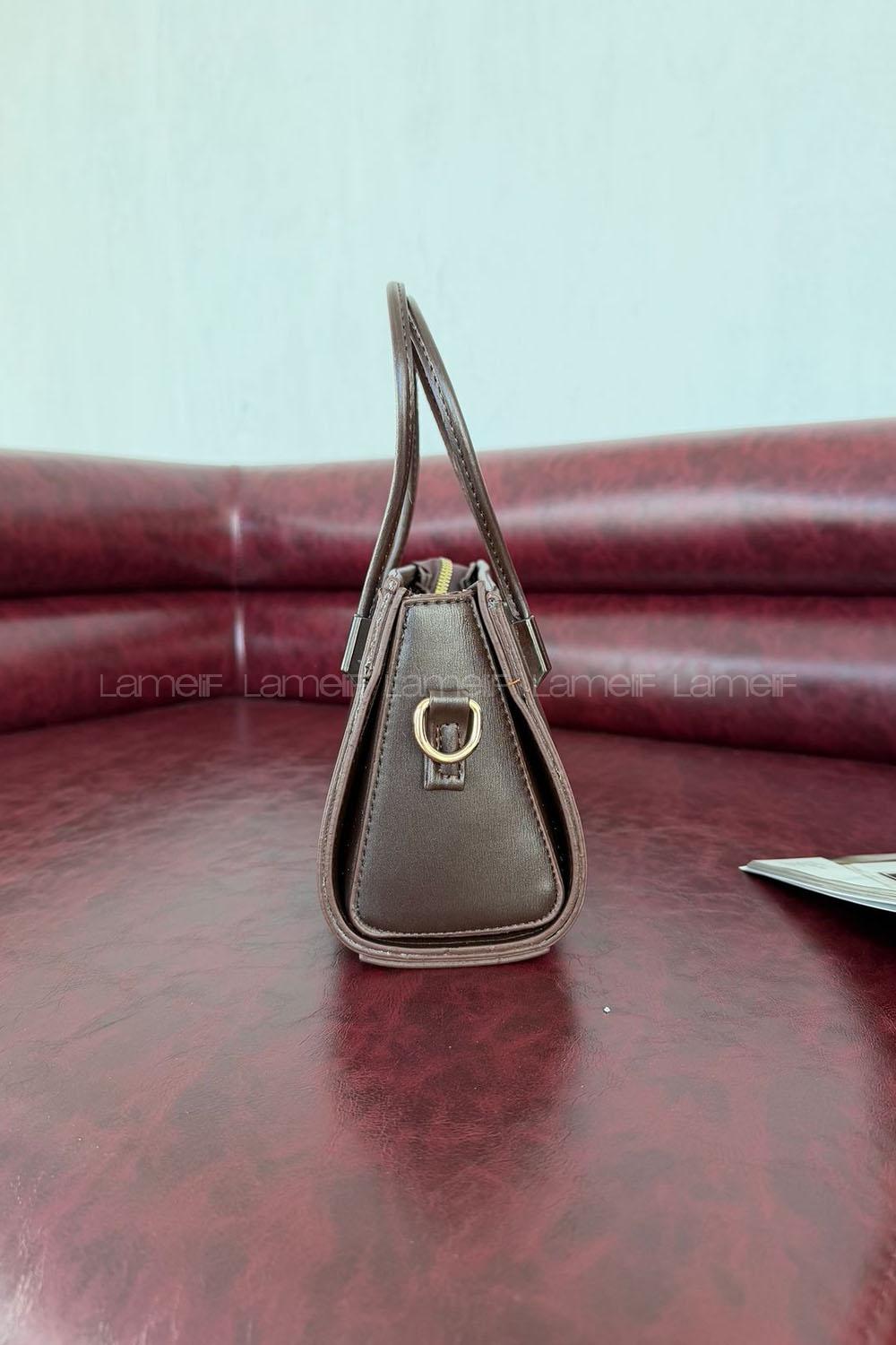 Brown Belted Skin Hand Bag Arm Bag Bag