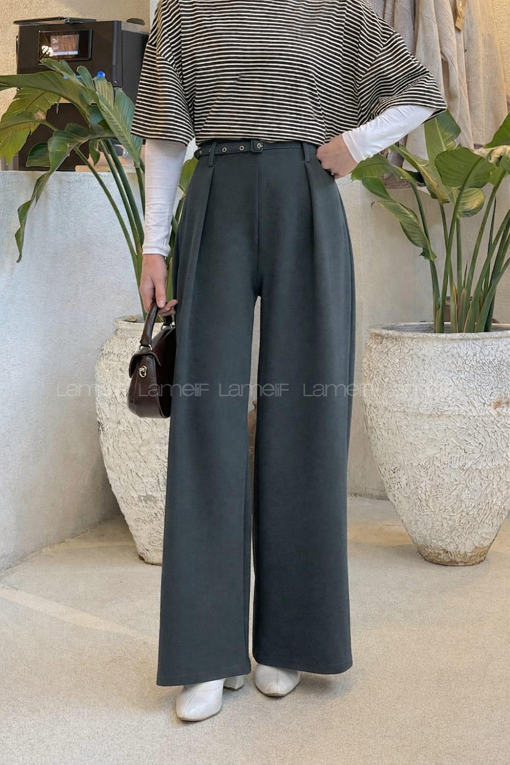 Oil Green Viscose Fabric Material Pants