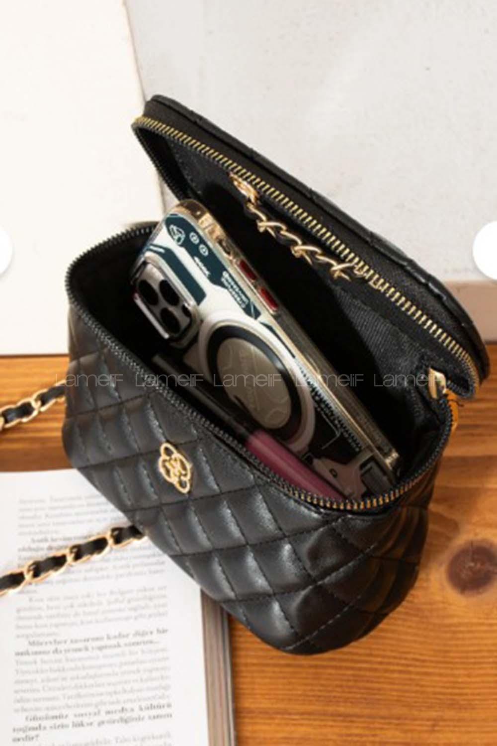 Lamelif Nakış Detaylı Kutu Model El & Omuz Çantası Kadın Siyah