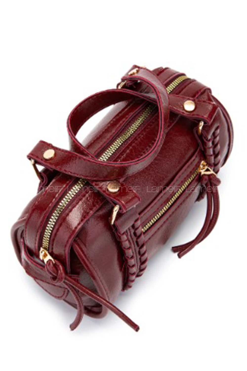 Lamelif Örgü Ve Sarkıt Detaylı Jimmy Kadın Çapraz Çanta Bordo