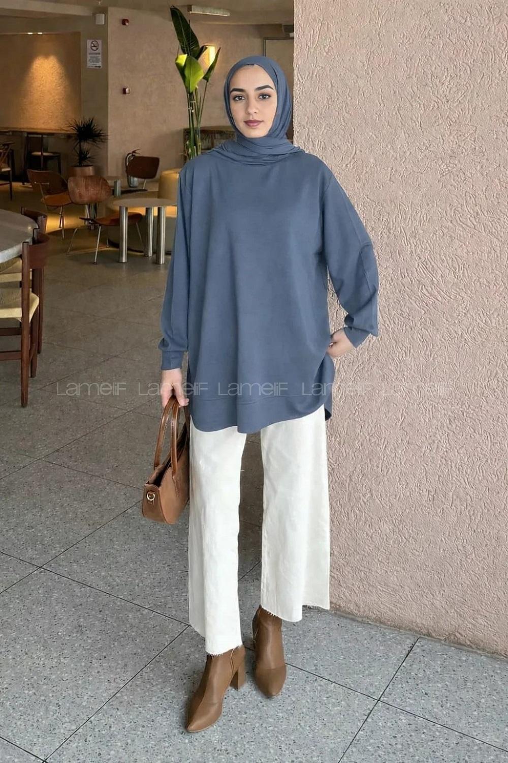 Lamelif Kristal Dikişli Sweat Antrasit