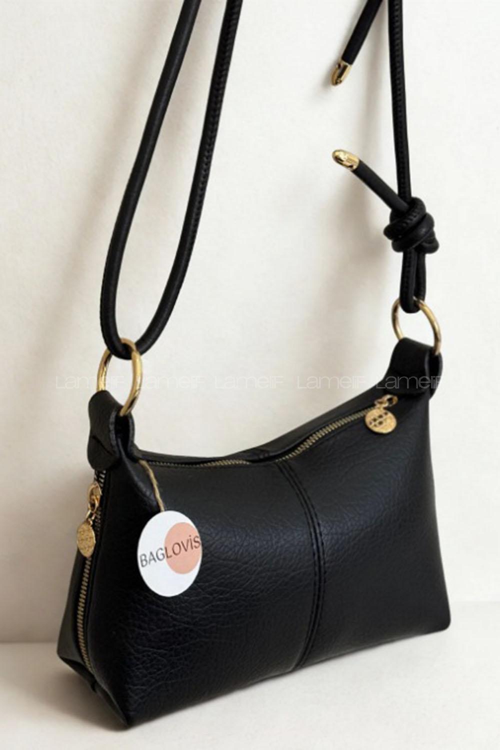 Lamelif Düğüm Detaylı Günlük Şık Kadın Çanta Siyah