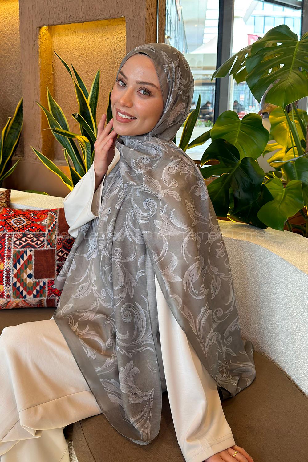 Lamelif Etnik Desen Ferah Şal Adaçayı