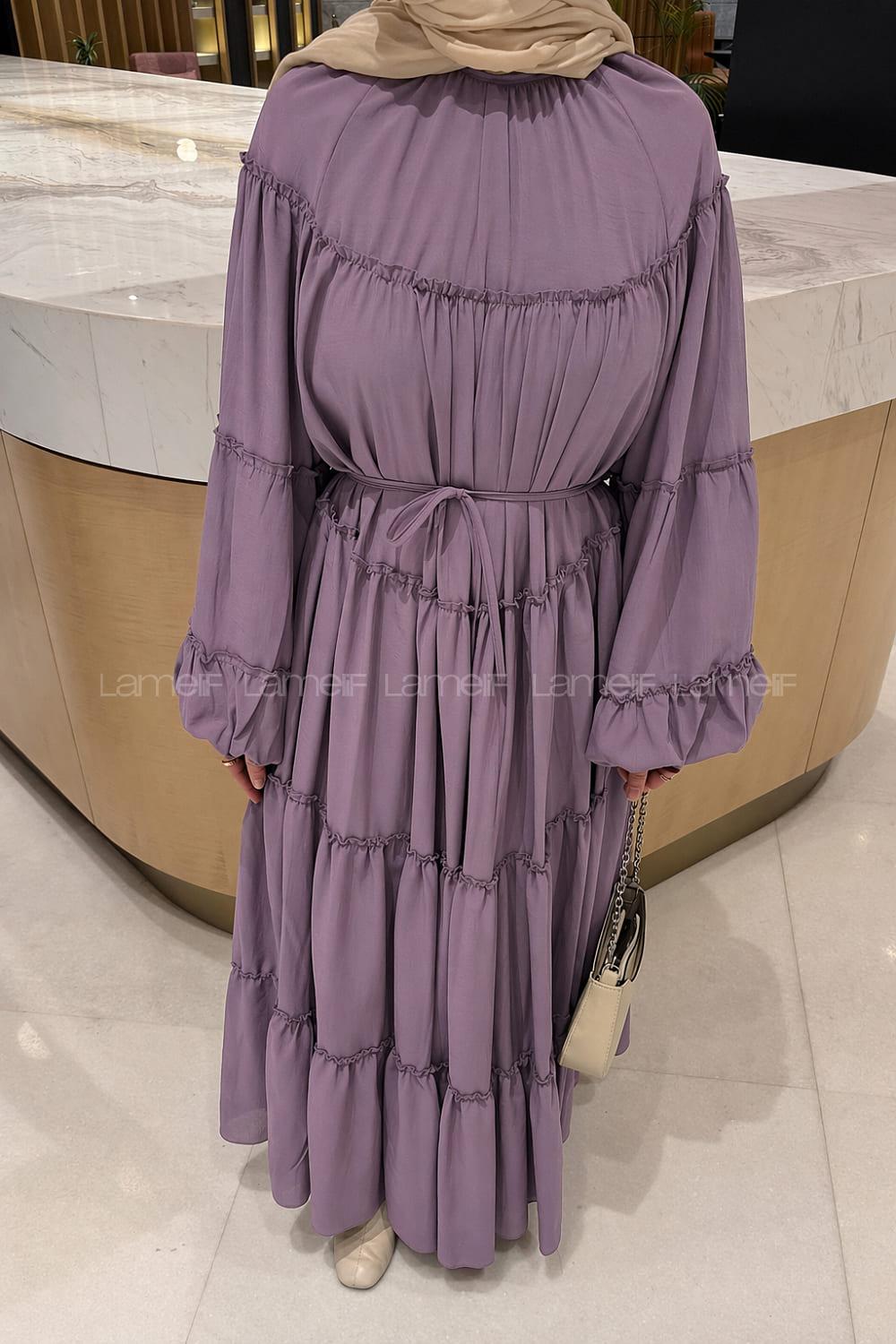 Eggplant Purple Crew Neck Viscose Fabric Dresess