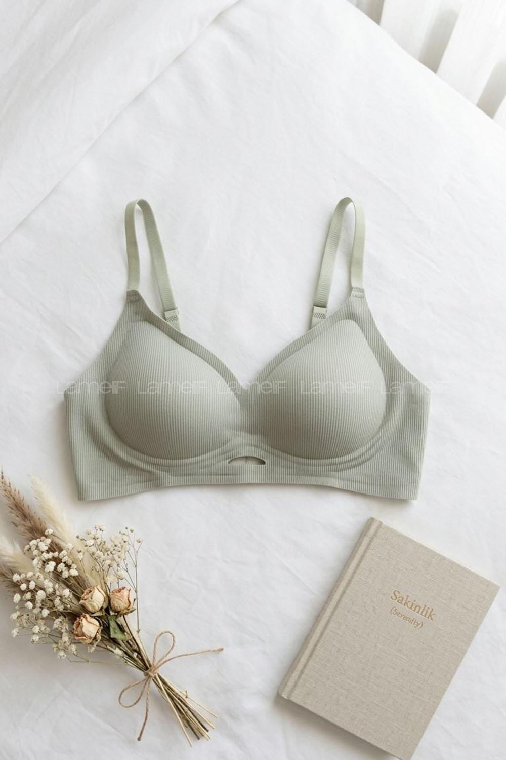 Lamelif Premium İthal Ribana Dokulu Pamuk Sütyen