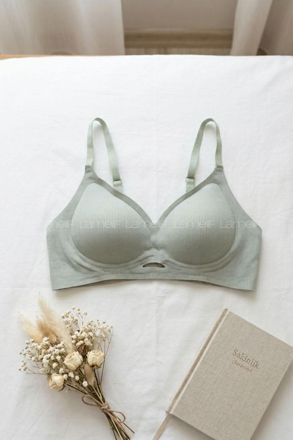 Lamelif Premium İthal Ribana Dokulu Pamuk Sütyen