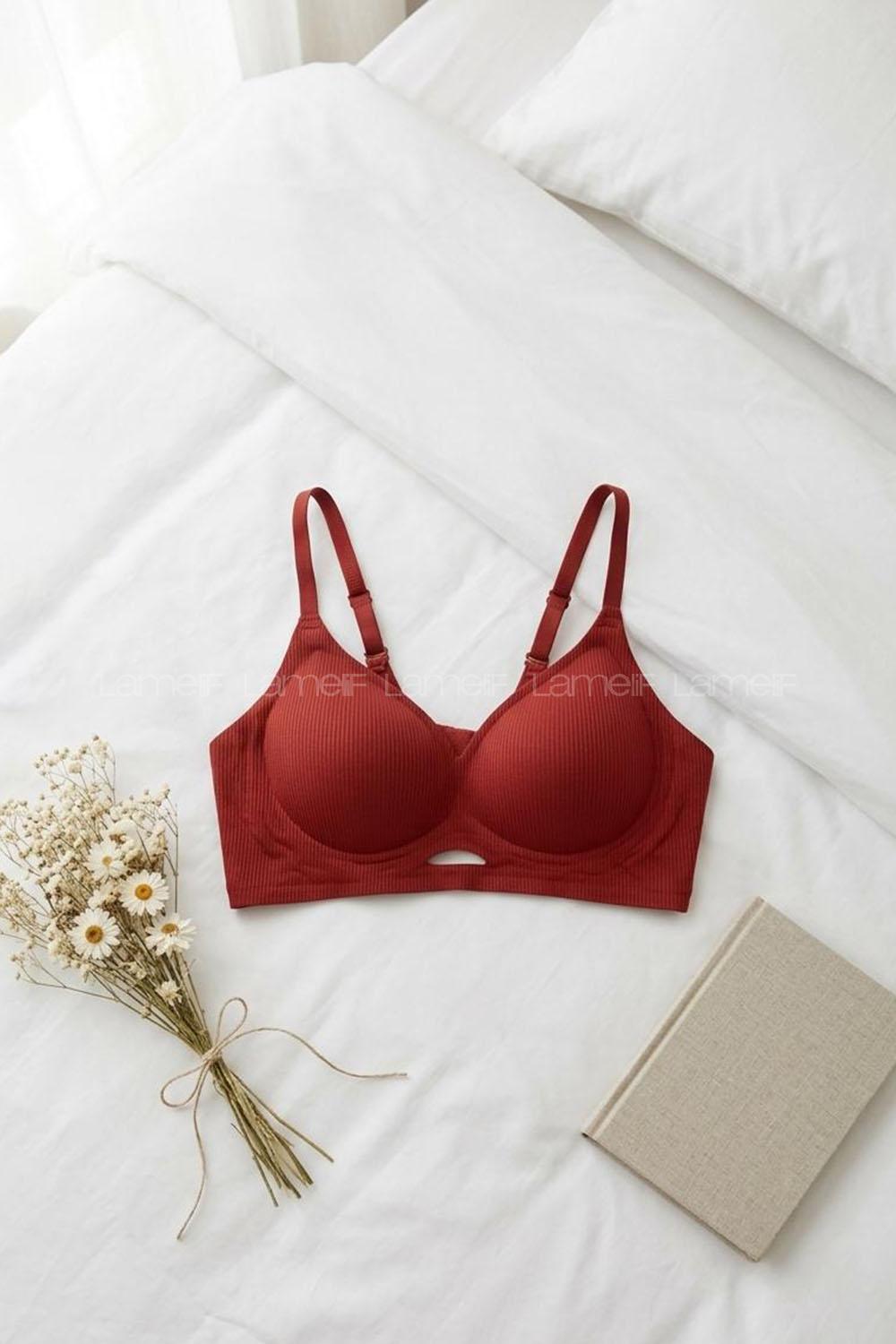 Lamelif Premium İthal Ribana Dokulu Pamuk Sütyen