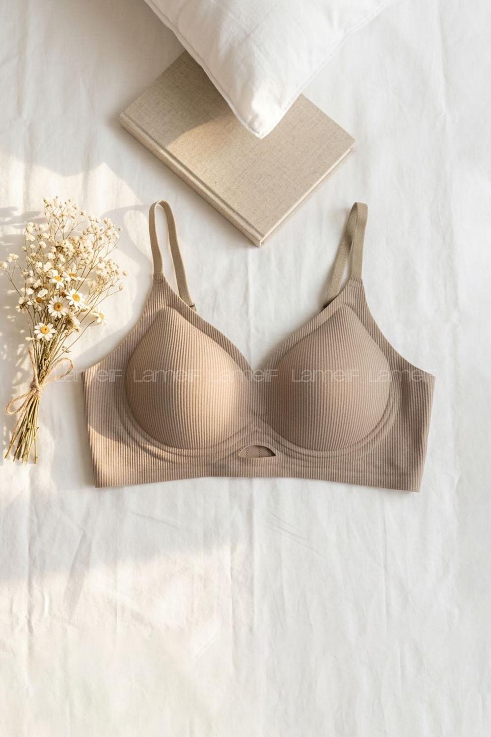 Lamelif Premium İthal Ribana Dokulu Pamuk Sütyen