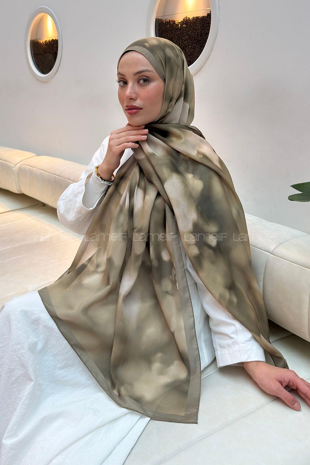 Lamelif Batik Desen Soft Şal Mint Yeşili