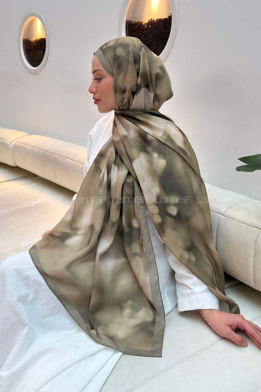 Lamelif Batik Desen Soft Şal Mint Yeşili