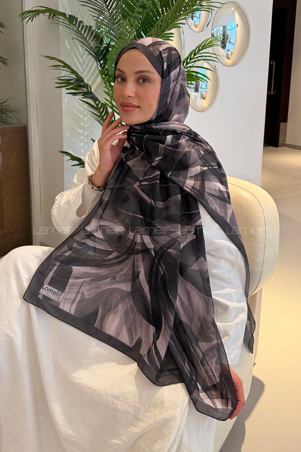 Lamelif Brush Desen Soft Şal Antrasit