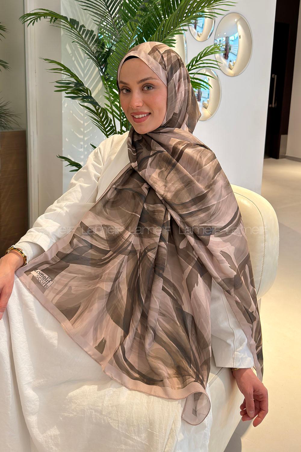 Lamelif Brush Desen Soft Şal Bej