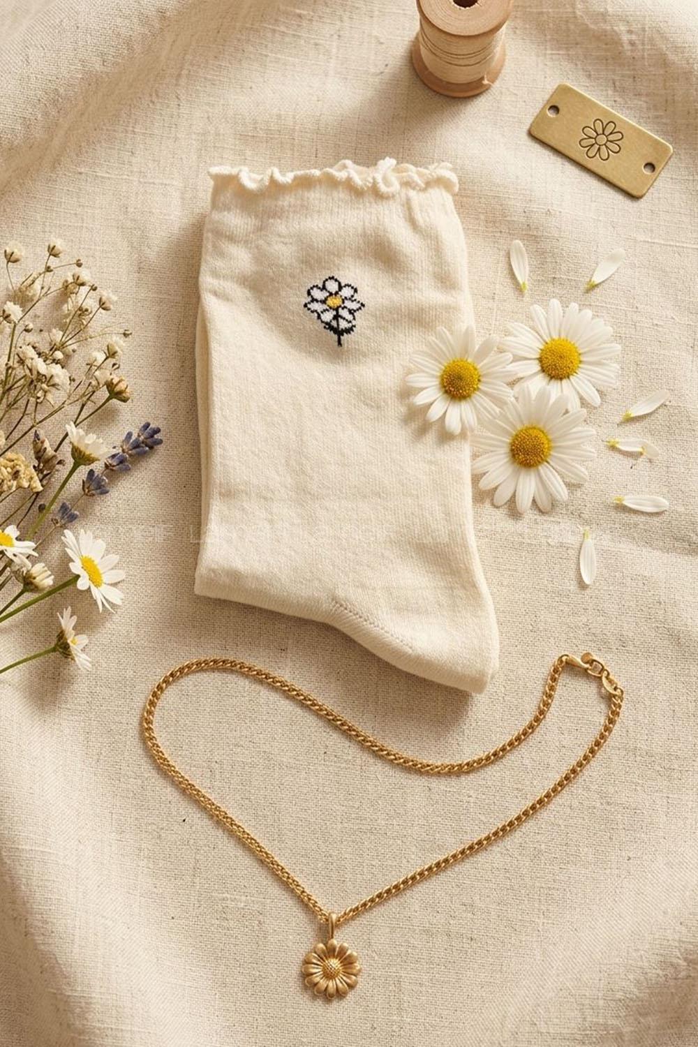 Lamelif Papatya Fırfırlı Kolej Çorap