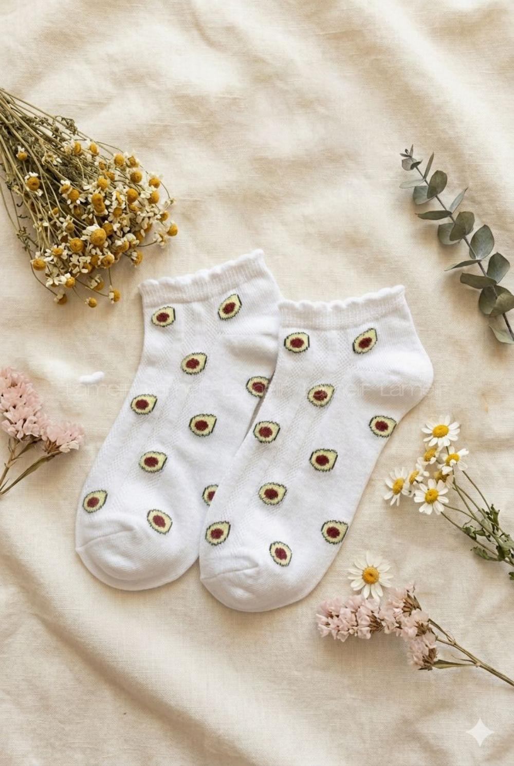 Lamelif Yıkamalı Penye Avokado Çorap