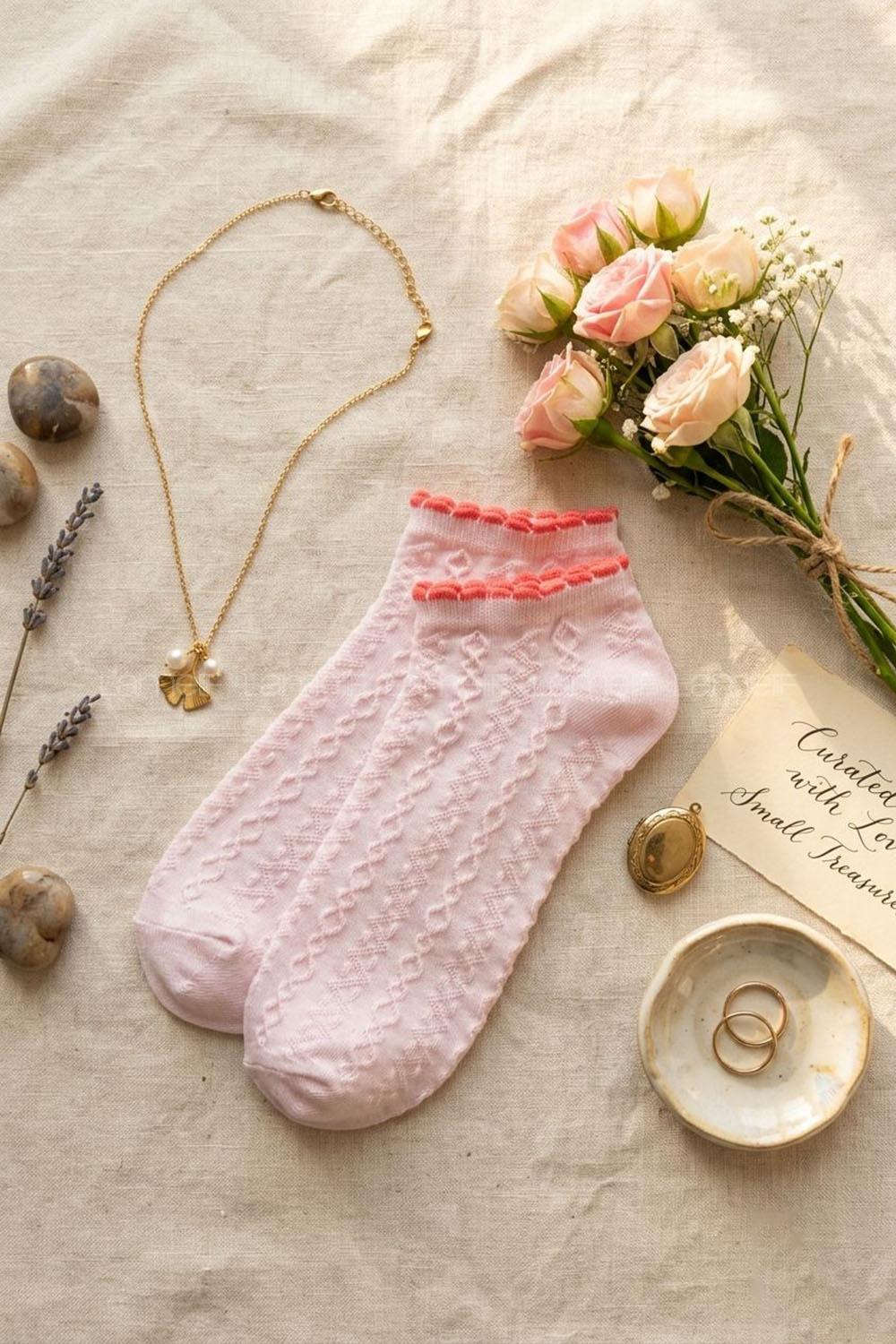 Lamelif Yıkamalı Penye Desenli Çorap