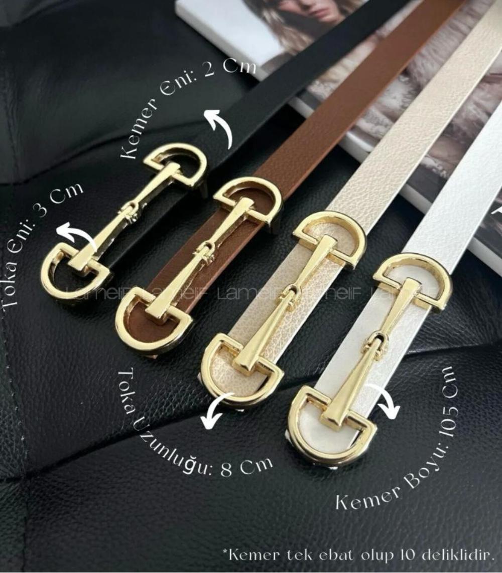 Lamelif 4 lü Kadın Massimo Uzun Tokalı İnce Ceket Gömlek Elbise Kemeri