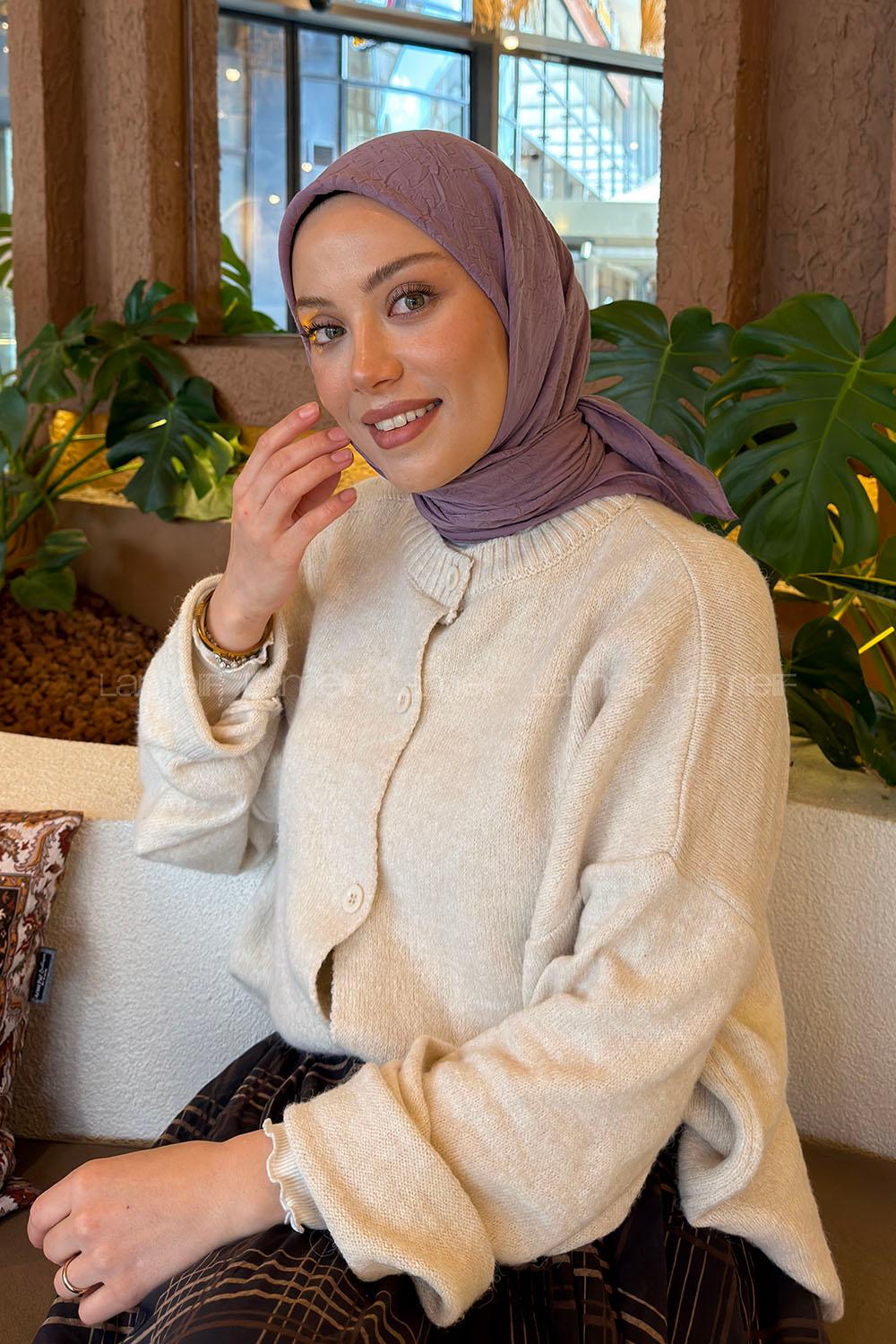 Lamelif Bambu Eşarp Açık Lila