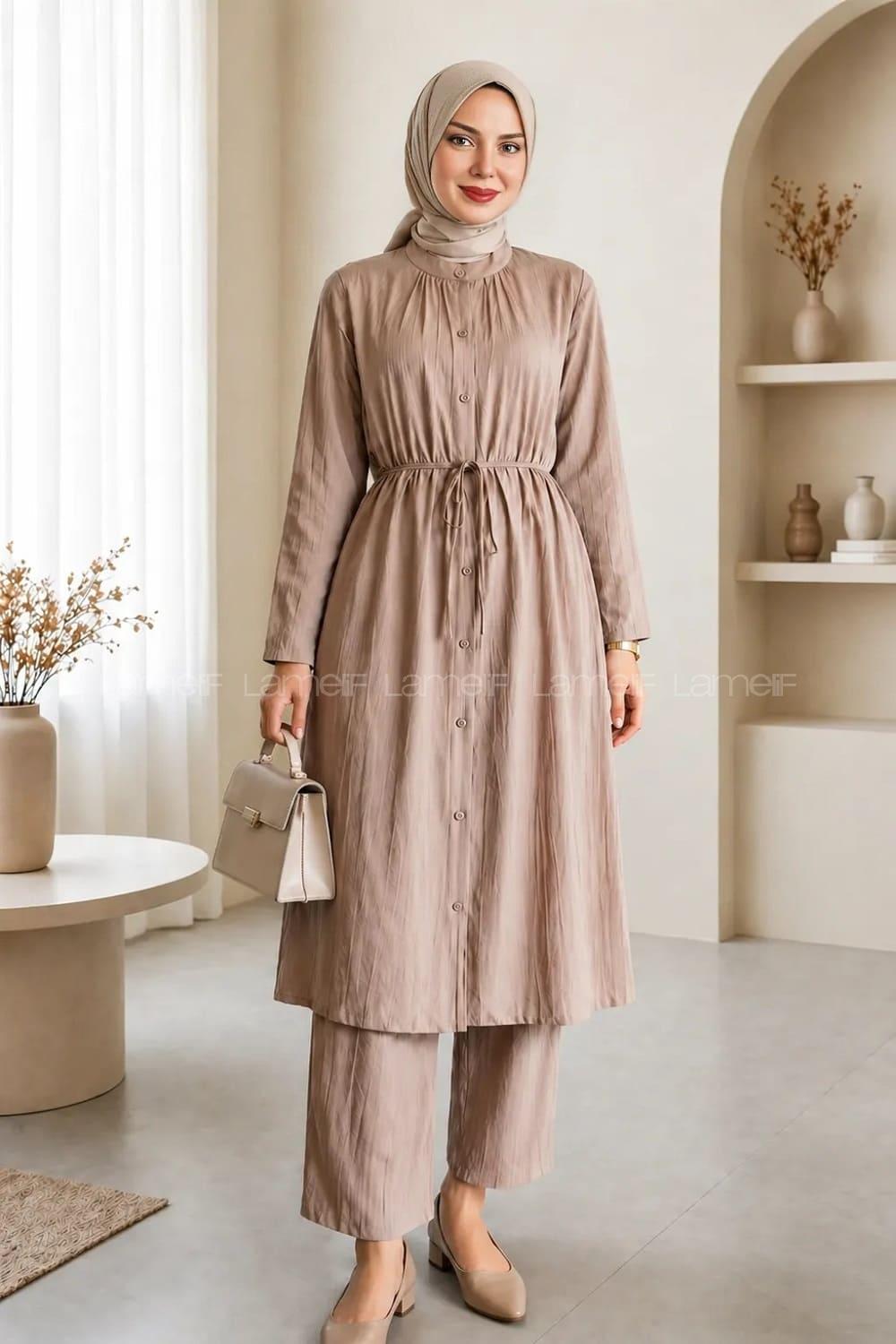 Mink Neckband Long Arm Cupra Regular Trousers Comfortable Suit