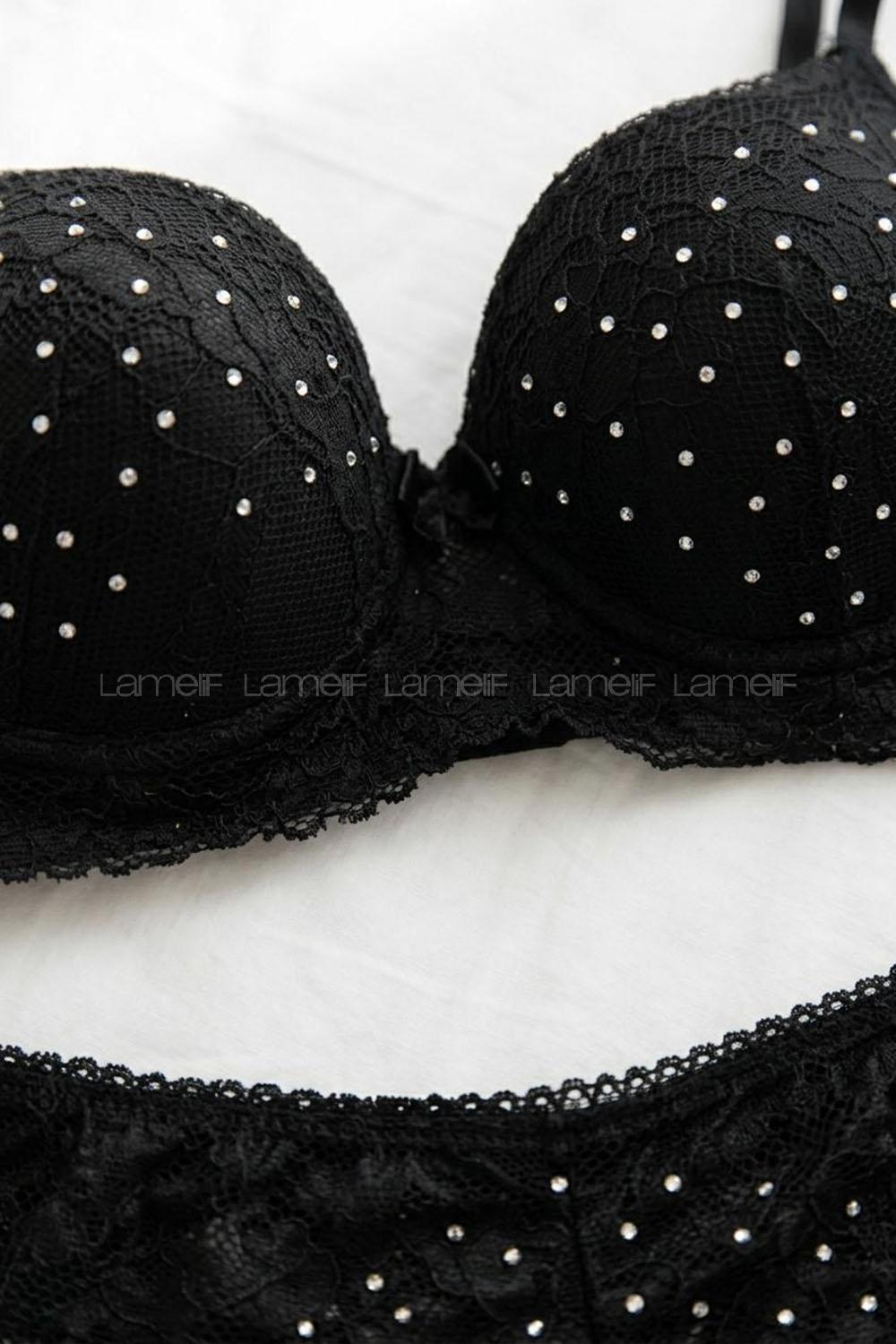 Black Cotton Fabric Underwire Unsupport 