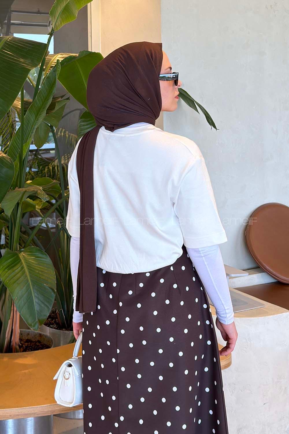 White Crew Neck Long Arm Cotton Shirt