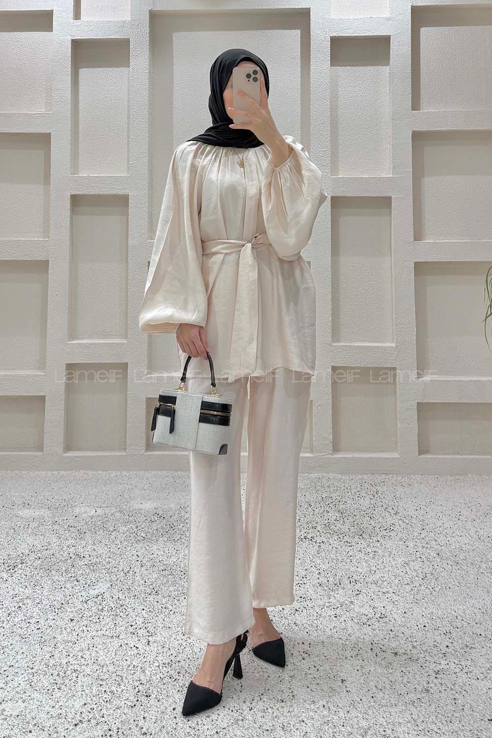 Stone Crew Neck Long Arm Modal Regular Trousers Comfortable Suit