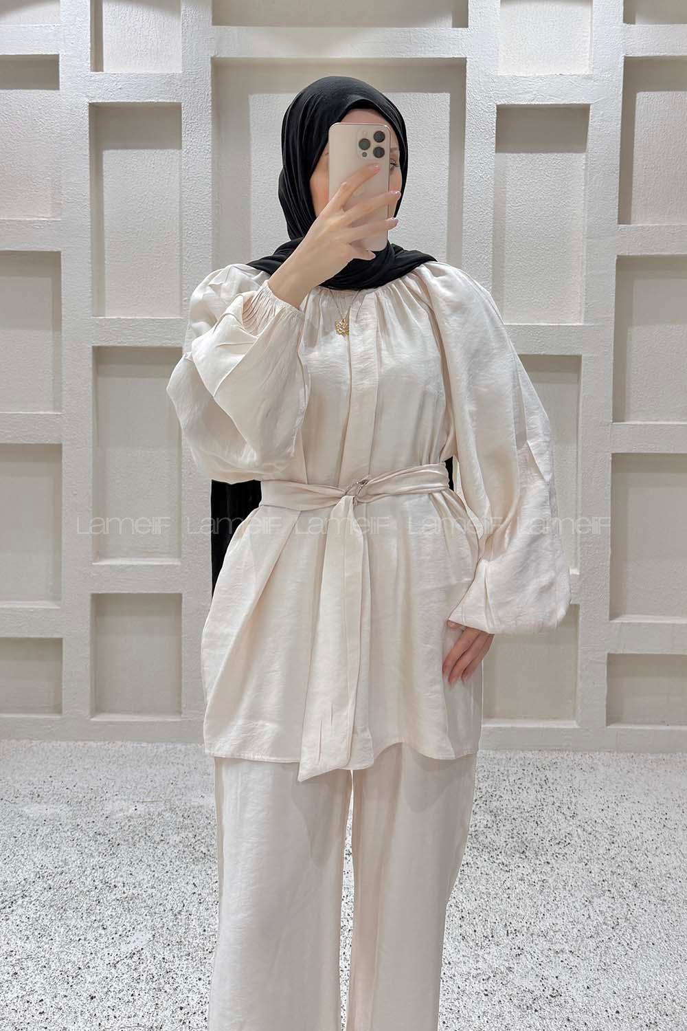 Stone Crew Neck Long Arm Modal Regular Trousers Comfortable Suit